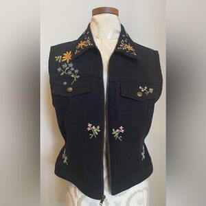 VINTAGE DKNY Embroidered Denim Vest